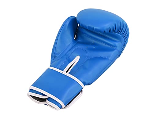 Be Smart Kids Boxing Gloves 4-12 Years 4Oz 6Oz Training Gloves For Children Sparring Youth Boxing Gloves Junior Training Mitts Punch Pu Leather Mma Muay Thai Kick Boxing (Blue Plain, 4 Oz) #TOP4