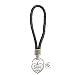 Custom Gigi Silver Heart Black Leather Key Chain Grandmother Gift Choose Initial