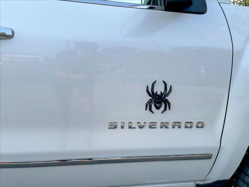 Image of 2Pcs Custom Spider Emblems Left Right Car Badge for Universal Car Body Motorcycle SUV Widow Door Edition Decoration (Matte Black)