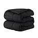 DOWNCOOL Comforters Queen Size, Duvet Insert,Black All Season Duvet, Lightweight Quilt, Down Alternative Hotel Comforter (Black, Queen 88x92 Inches)