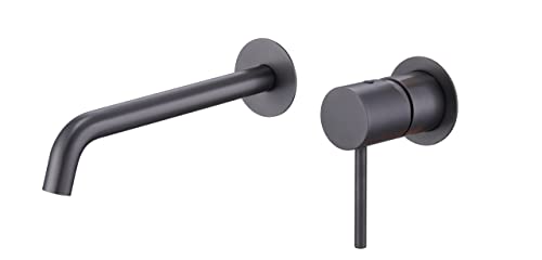 Robinets encastrés Monza - Lavabo - Montage mural - Couleur Black Gun Metal - GLM039/BGM - Gris foncé satiné