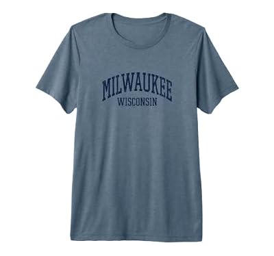 Milwaukee Wisconsin Vintage Sports Retro OS1 Navy Design Premium Tri-Blend T-Shirt