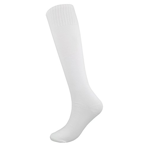 Fitliva Bulk Socks Tube Socks Rugby Hockey Baseball Women Men Team Football Uniform Socks(12Pack-White) #TOP5