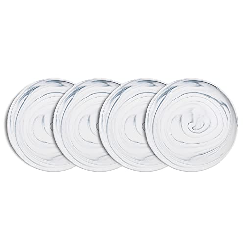 Stone lain Brighton Porcelain Plates, 4 Count, Marbled White and Grey by Stone Lain - Used condition - US$12.93