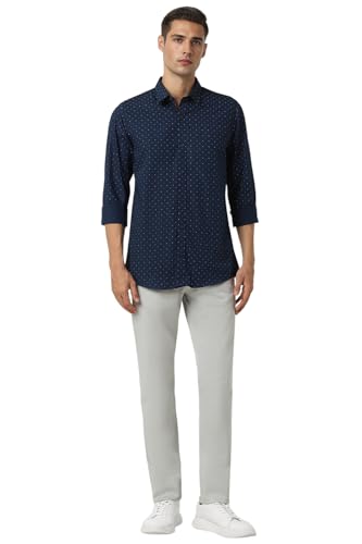 Image of Peter England Men's Cotton Slim Fit Print Shirt