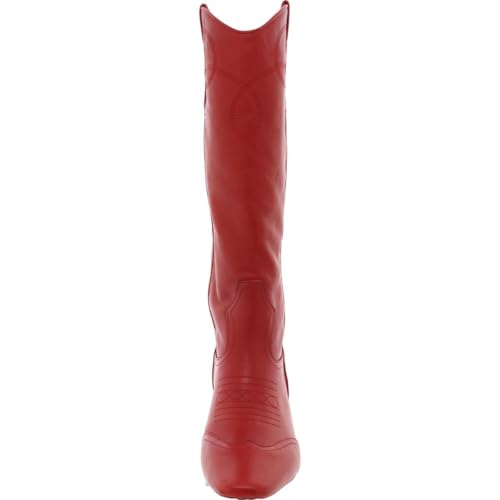 Steve Madden Steve Madden Women's Dollie Western Boot, Red Leather, 8