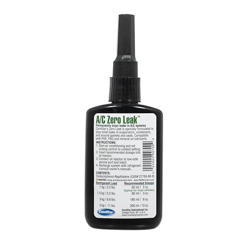 Image of A /C Zero Leak, Fluorescent Yellow 4 Oz, Permanent inchStop Leak inch, Non-Polymer Formula for Automotive, Commercial & Residential HVAC, Prevents Clogs, Compatible with All AC Lubricants (90-700)