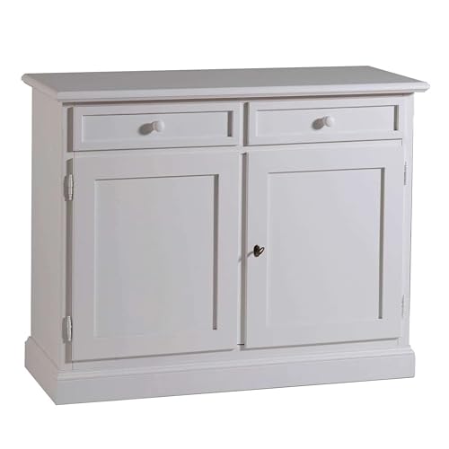 Mar.c.a. Design - Credenza Arte Povera 2 Ante 2 Cassetti in Legno 105x42x85 cm - Madia Legno Made in Italy