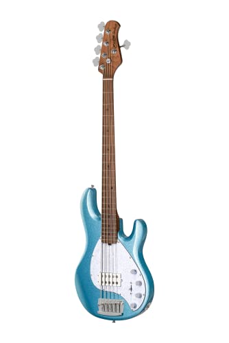 Sterling By Music Man 5 String Bass Guitar, Right, Blue Sparkle (Ray35-Bsk-M2) #TOP4