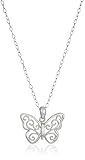 Sterling Silver Filigree Butterfly Pendant Necklace, 18