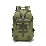 LSDFWEAS Mochilas De Senderismo Mochila Reflectante de 40L, Mochila for Exteriores, Mochila for Senderismo, Camping, Viajes, equitación Mochila para Camping, Senderismo, Viajes Y Deporte(Deep Green)