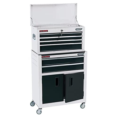 Draper 19576 24" Combined Roller Cabinet and Tool Chest (6 Drawer), White 1 Draper 19576 24" Combined Roller Cabinet and Tool Chest (6 Drawer), White
