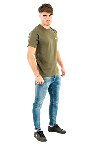 T-shirt Vans homme vert kaki avec petit logo poitrine coupe regular