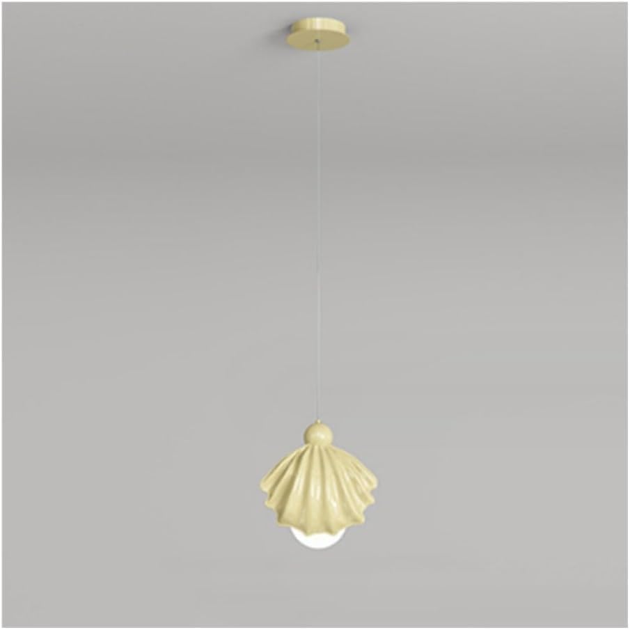 Lustre suspension LED crème en verre pour ambiance salon chaleureuse