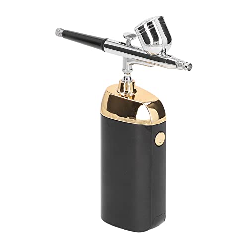 Botella de Niebla Facial, Facial Portátil USB Carga de Niebla Rociador Oxígeno Oxígeno Aerógrafo Portátil Inalámbrico Humidificador Cara para la Cara para la Decoración del Pastel (BLACK)