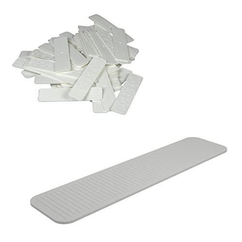 100 distanziatori in plastica, blocchi per vetri, 100 mm x 24 mm x 1 mm x 6 mm, piastre distanziatrici in plastica, piastre di compensazione, cunei per mobili, cunei per finestre (spessore: 1 mm)