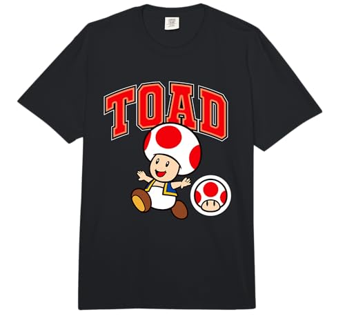 Super Mario Toad Big Character Collegiate Style Comfort Colors Adult Heavyweight T-Shirt