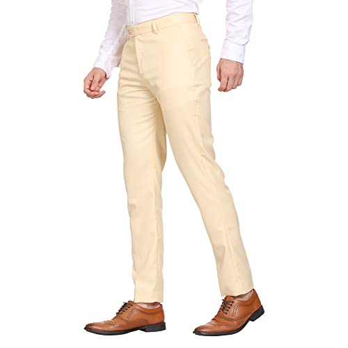 Image of MALENO Men's Diamond Textured Regular Fit Trouser | Soft and Breathable Fabric | Trousers for Office, Party