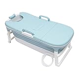 54x24x20 inch Foldable Portable Bathtub for Adults, Luxury Extra Large Massage Bathtub with Drain, Plastic Bathtub Household with Cover, for People Under 78.7'/2 M and Under 485 pounds/220KG