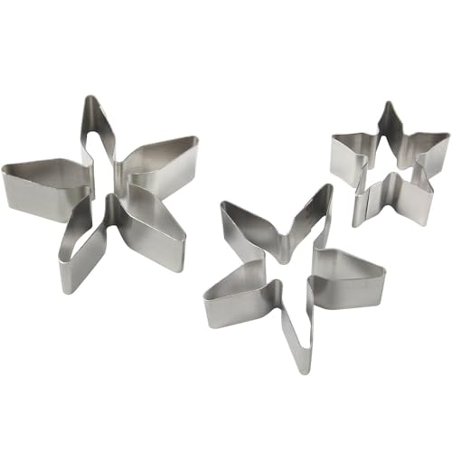 PME Cortadores de cálice de rosa/pétala de flor de Páscoa em aço inoxidável, conjunto de 3