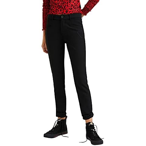 Desigual Women's Black Snug Fit Trousers Cover