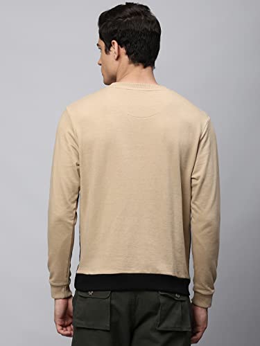 Image of Dennis Lingo Men's Poly Cotton Sweatshirt with Crew Neck - Regular Fit and Full Sleeves, Casual Winterwear for Men