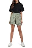 Three Dots Women's Ladder Trim Pocket Pull-On Casual Short, Tropical Burnout