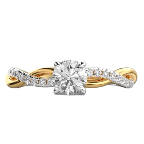 Bague torsadée en argent 925 et moissanite éclatante faite main