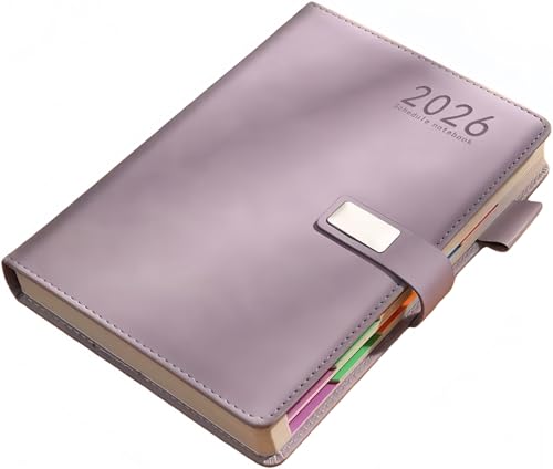 Gamire スケジュール帳 A5 日記帳 日程本 2026年 1月始まり12月まで日 365日手帳 家計簿 ビジネス ノート 月インデックス 磁気吸着 PUレザー 防水防汚機能 多機能 毎日計画本 年度収支 アドレス帳 納付記録 月計画 週のまとめな オ