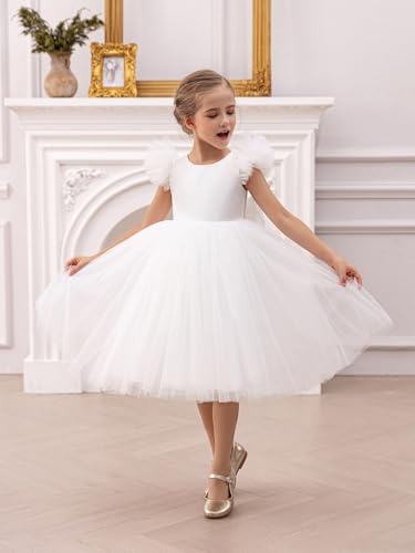 4-8Y Flower Girl Dress Puffy Fancy Tulle Heart Cutout Formal Holiday Gown for Wedding Pageant Party Birthday Princess2