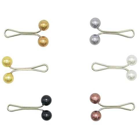 6pcs Stainless Steel U Clips with Faux Pearl,6 Colors Oval Pearl Muslim Hijab Scarf Brooch Pin Scarf Clips for Muslim Women's Scarves,Hijabs,Brooch,Safety Pins,DIY Jewelry Accessories Cover