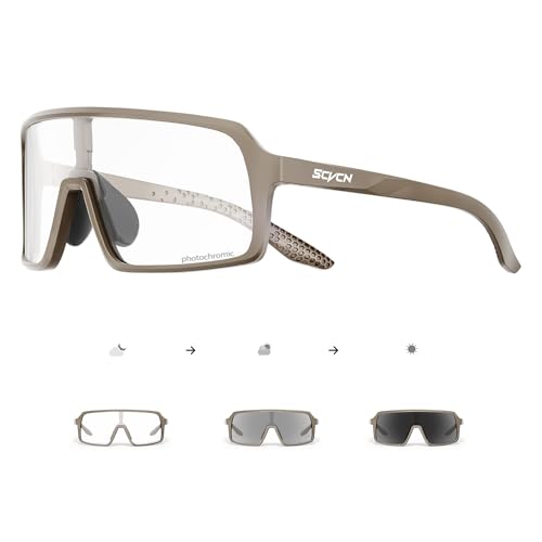 SCVCN Fahrradbrille Selbsttönend für Herren Damen photochrome...
