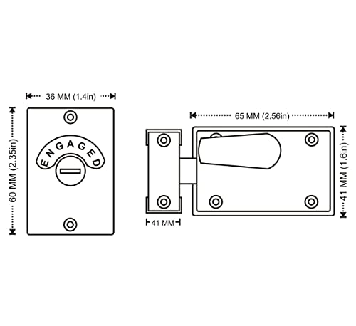 Image of NISHAN Zinc (10 Set) Indicator Bolt Bathroom /Toilet Door Lock, Engaged /Vacant Privacy Latch Chrome