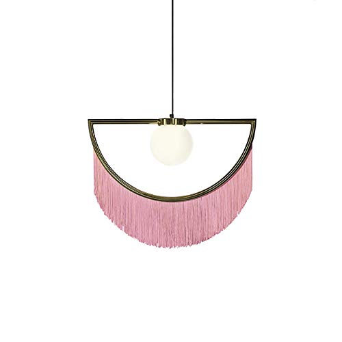 Raelf Lampadario Moderno con Frange Rosa G9