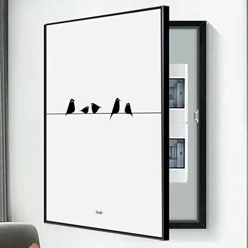 Couvercle de panneau électrique rabattable noir 60x80 peinture décorative pour boîtier de compteur