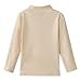 JWWN Kids Mock Turtleneck Thermal Underwear Fleece Shirts Toddler Boys Girls Long Sleeve Lightweight Base Layer Tops (Beige,24M)