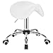 Produktbild EUGAD 0077BGY Sattelhocker Arbeitshocker Drehstuhl Drehhocker Rollhocker Kosmetikhocker Sattelstuhl Arzthocker Friseurhocker Praxishocker gepolstert höhenverstellbar, Weiß