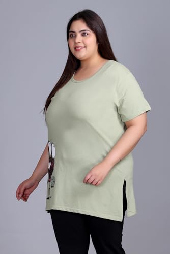 Image of In Love Women's Plus Size Longline T-Shirt with Side Pocket, 3 /4 Sleeve, Crew Neck