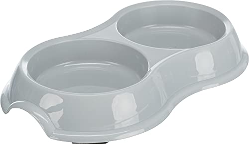 Trixie 24985 Doppelnapf, Kunststoff, 2 × 0,2 l/ø 11 cm/26 × 4 × 14 cm