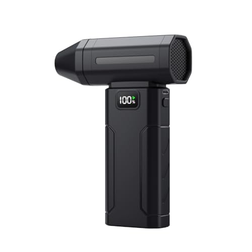 Ventilador de mano turbo con motor de 100000 rpm, ajustes ajustables de 5 velocidades, batería de 6000 mAh, soplador de polvo portátil para limpieza y eliminación de nieve
