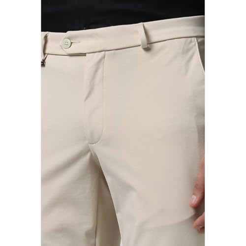 Image of Van Heusen Men Mid Rise Move Labs Knitted Premium Trousers | 360 Degree Stretch| Auto-Flex Waist Band |Wrinkle Free