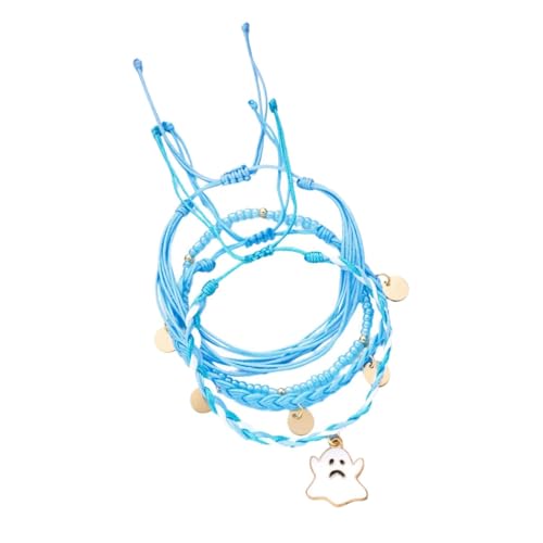 DIY Jewelry Project Pumpkin Specters Beaded Bracelet Multicolor Mix Elastic Cord
