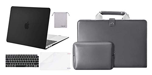 MOSISO MacBook Air 13 inch Case 2020 2019 2018 Release A2179 A1932 with Retina Display, Plastic Hard Shell&Keyboard Cover & Laptop Briefcase, Premium PU Leather Sleeve Handbag with Small Case
