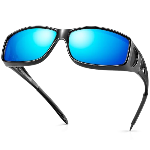 Image of URUMQI Polarized Sunglasses Fit Over Glasses for Men Women, Wraparound Sun Glasses UV400 Protection for Driving Fishing