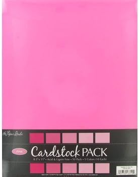 Paper Studio Pink 8.5x11 Cardstock Scrapbooking Paper Pack 50 Sheets