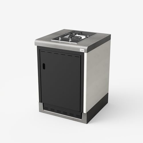 TUOZI - Módulo de soporte para encimera KITAWAY GAS 61 para Barbacoa de Obra Prefabricada (Blanco, Gris - 61 x 63 x 63 cm) - Uso en Exteriores