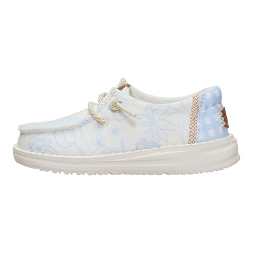 HEYDUDE Girl's Toddler Wendy Garden Floral Slip On Shoe, Skyway Blue/Multi, Size 9 | Lightweight Stretch Casual Sneaker for Toddlers - image 1