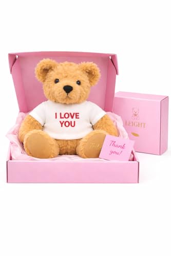 LEIGHT Orsetto di Peluche con maglia bianca I LOVE YOU,