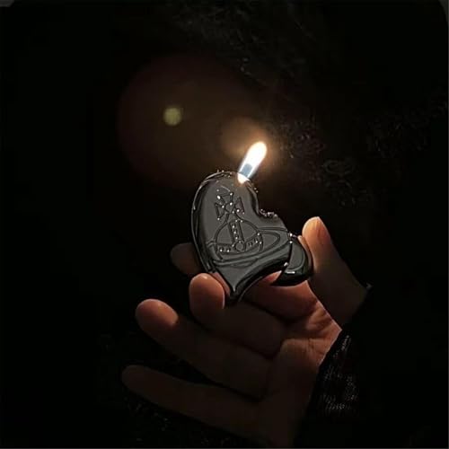 Encendedor metálico plateado con llama ajustable miniatura 7