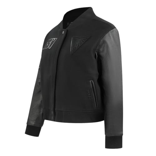 Womens WNBA Classic Triple Black Varsity Jacket3